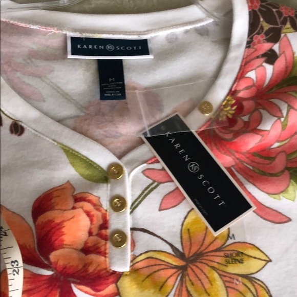 NWT Karen KS Scott TOP M - Picture 3 of 8